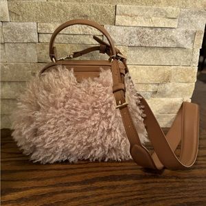 Zara Sherpa Crossbody Satchel
